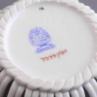 Herendi Viktória mintás fonott kosár. Kézzel festett, jelzett, hibátlan. d: 9,5 cm