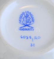 Herendi Rotschild mintás ékszeres dobozka, bonbonniere,. Kézzel festett, jelzett, hibátlan. d: 7 cm