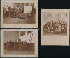 1912 Szamosújvár, lövésztanfolyam, 3 db fotó, 10×13 cm