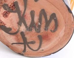 Kiss jelzésű kerámia figura, festett, mázas, lepattanásokkal, m: 19 cm