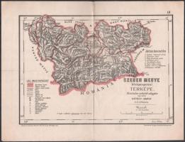cca 1890 Hátsek Ignác: Szeben megye közigazgatási térképe 40x27 cm