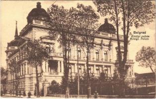 1916 Belgrade, Beograd; Királyi palota. Vasúti Levelezőlapárusítás / Königl. Palais / royal palace