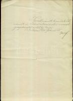 1891 Baross Gábor Kereskedelemügyi miniszter által aláírt levél