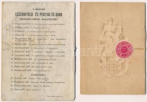 ~1917. "Magyar Leszámítoló- és Pénzváltó-Bank - Berlini-téri fiókja" betétkönyv + ~1930. &...