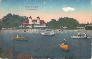 1918 Poznan, Posen; Solatsch / park, restaurant, rowing boats (EK)