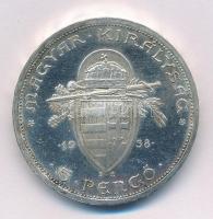 1938. 5P Ag "Szent István" T:1-, kis patina Hungary 1938. 5 Pengő Ag "Saint Stephen&q...