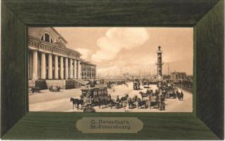 Saint Petersburg, St. Petersbourg, Petrograd; La Bourse / stock market, horse-drawn tram