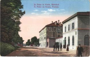 1915 Pivka, St. Petra na Krasu, San Pietro del Carso, St. Peter in Krain; Bahnhof / Postaja / railway station