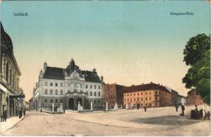 1913 Ljubljana, Laibach; Kongress-Platz / square, street view