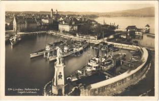 Lindau, Hafenmole u. Segelclubhaus / port, steamships, sailing club