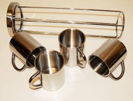 4 darabos rozsdamentes grogoskészlet