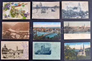 ~630 db régi vegyes képeslap: magyar és külföldi városképek, üdvözlők, színes anyag, érdemes megnézn...