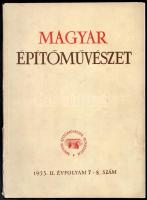 1953 Magyar Építőművészet II. évf. 7-8., 9-10. számai, szakadt borítókkal.