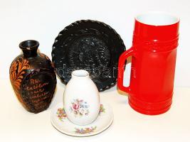 5 db vegyes kerámia, benne: Zsolnay és Hollóháza