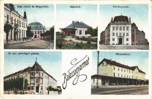 1929 Balassagyarmat, Rák szálló, megyeház, kaszinó, törvényszék, vasútállomás, M. kir. pénzügyi palota (EB)