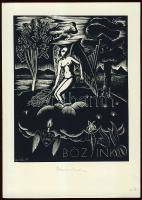 Bordás Ferenc (1911 - 1982): szignált fametszet 12x17 cm