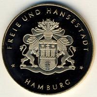 NSZK 1989. "800 éves Hamburg" Br emlékérem T:PP Eredeti díszdobozban, tanúsítvánnyal!