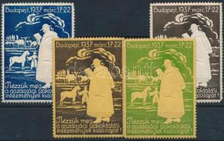 1937 Bp., Gazdasági Szakkiállítási Intézmények kiállítása 4 db klf levélzáró