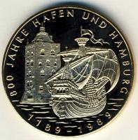 NSZK 1989. "800 éves Hamburg" Br emlékérem T:PP Eredeti díszdobozban, tanúsítvánnyal!