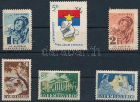 1950-1951 6 db mozgalmi bélyeg (Gyermekváros)
