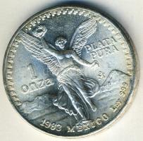 Mexikó 1983. 1Onza Ag "Szabadság" 1oz. T:2/2+ Díszdobozban, tanúsítvánnyal!
