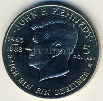 Niue 1988. 5$ "J.F. Kennedy" T:BU Díszdobozban, tanúsítvánnyal!