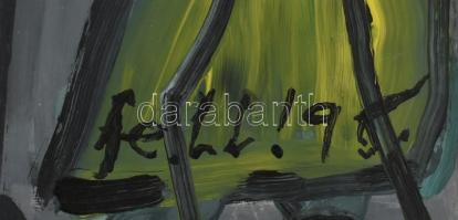 fe. LL. '95 jelzéssel: Táncra perdülve. Olaj, papír. Keretben. 50x40 cm