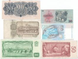Csehszlovákia 1944. 20K + 1953. 100K + 1961. 100K + 1964. 50K + 1970. 20K + Szlovákia 2005. 50K T:II...