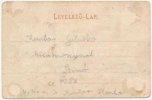 Érsekújvár, Nové Zámky; Szentháromság szobor, Arany oroszlán szálloda, Kossuth Lajos tér, piac. Conl...