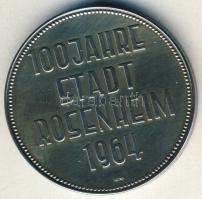 NSZK 1964. "100 éves Rosenheim" Ag emlékérem, 14,8g T:1 Eredeti díszdobozban!