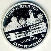 NSZK 1993. "Karácsony-Halstenbek" Ag emléklérem, 15g T:PP Díszdobozban, tanúsítvánnyal!