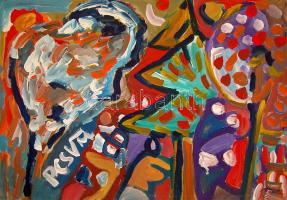 Cs. Németh Miklós (1934-): Tavaszi virágzás, olaj,karton, szignált 100x70 cm