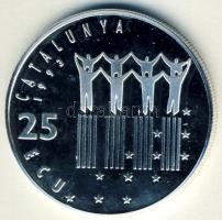 Spanyolország/Katalónia 1993. 25Ecu Ag "Pau Casals zeneszerző halálának 20. évfordulója" T:PP Csak 25.000db! Díszdobozban!