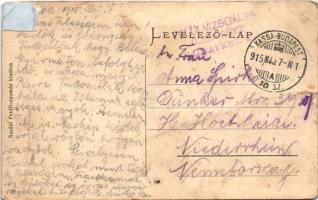 1915 Aszód, Evangélikus templom. Petőfi nyomda kiadása + "KASSA - BUDAPEST 10. SZ." vasúti...