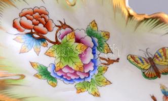 Herendi Viktória mintás porcelán tálka, kézzel festett, jelzett, kis kopásnyomokkal, 7 db