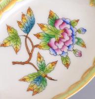Herendi Viktória mintás porcelán tálka, kézzel festett, jelzett, kis kopásnyomokkal, 7 db