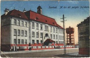 1921 Szolnok, M. kir. állami polgári fiúiskola, víztorony (EB)