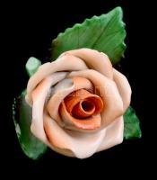 Herendi porcleán rózsa. Kézzel festett, jelzett, kis lepattanással 8x8 cm