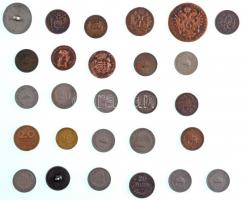 1800-1950. 25db-os, főleg magyar érmetétel + 2db érmegomb T:vegyes