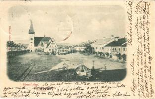 1899 (Vorläufer) Bártfa, Bardiov, Bardejov; Fő tér. Divald Adolf 12. / main square