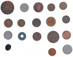 18db-os, főleg magyar érmetétel, közte 1465B-S Denár "I. Mátyás" (0,42g) (Unger 558.a, Hus...