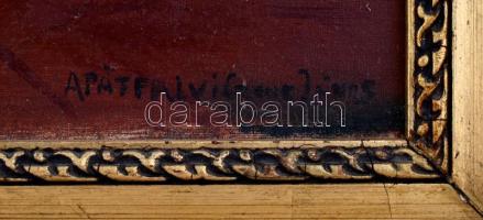 Apátfalvi Czene János jelzéssel: Olvasó hölgy. Olaj, vászon. Sérült keretben. 70×50 cm