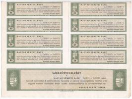Budapest 1924. "Magyar Nemzeti Bank" 25db részvénye egyben, egyenként 100K-ról, szelvények...