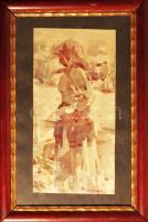 Pörge Gergely (1858-1930): Vásárban, akvarell, papír, szignált keretben 20x30 cm