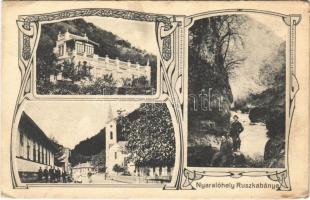 1913 Ruszkabánya, Rusca Montana; nyaralóhely, utca, templom. Fuchs fényképei után / villa, street, church. Art Nouveau (EK)