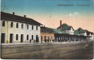 1917 Székelykocsárd, Kocsárd, Lunca Muresului; vasútállomás. Vasúti levelezőlapárusítás 5025. / railway station (EK)