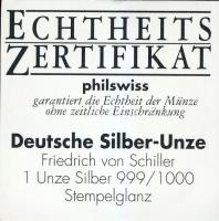 NSZK 1993. "Friedrich von Schiller" Ag emlékérem 31,3g T:BU