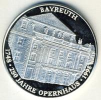 NSZK 1998. "Bayreuth-250 éves az Operaház" Ag emlékérem 14,8g T:PP