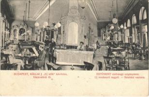 1909 Budapest VI. Kállai J. ÚJ idők kávéháza, belső. Váci körút 45. (ma Bajcsy-Zsilinszky út)