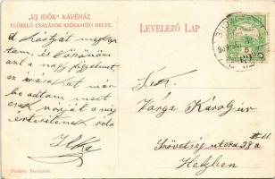 1909 Budapest VI. Kállai J. "ÚJ idők" kávéháza, belső. Váci körút 45. (ma Bajcsy-Zsilinszk...